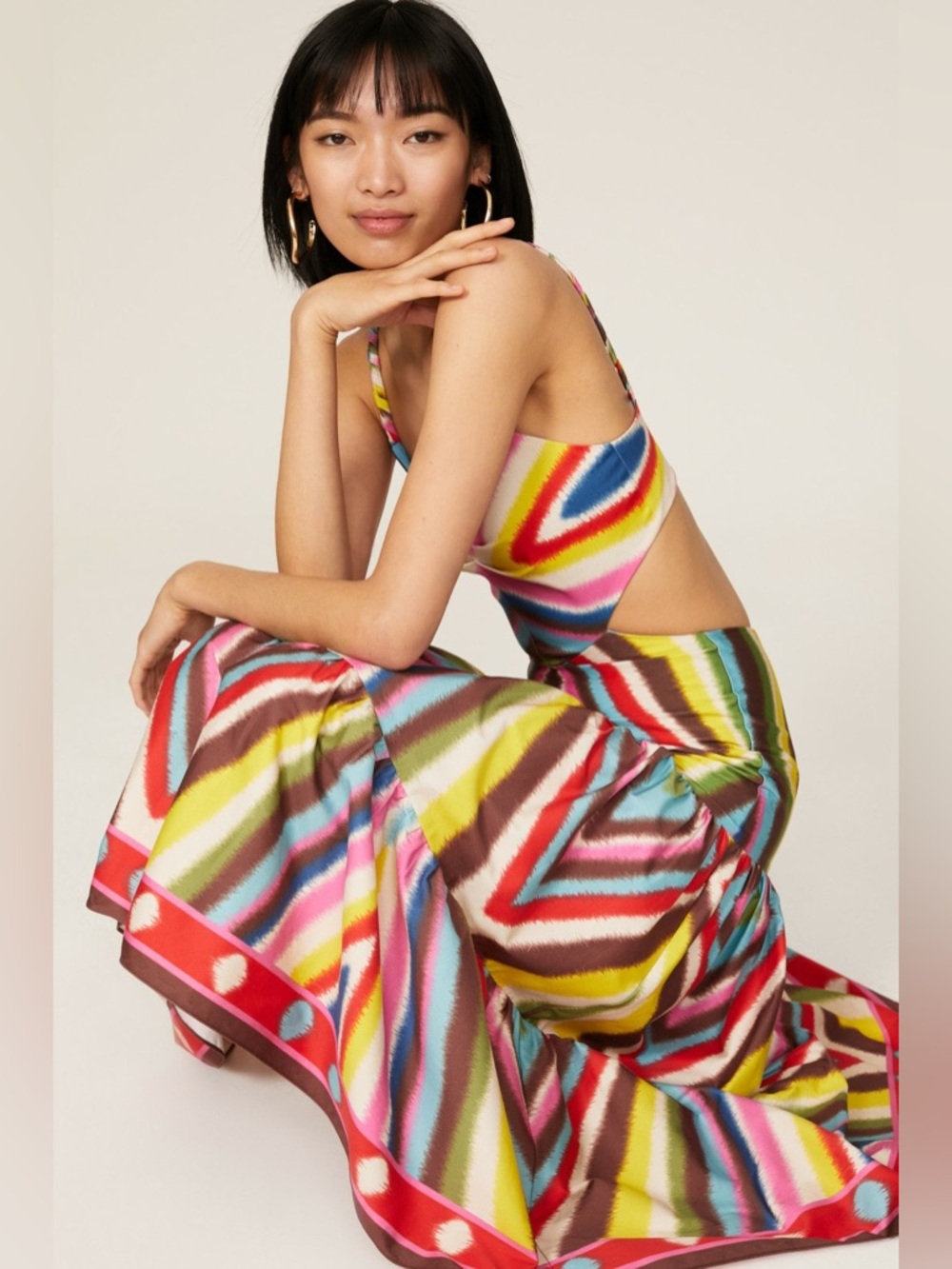 Alexis Multicolor Geometric Tiered Midi Dress - Picture 5 of 7